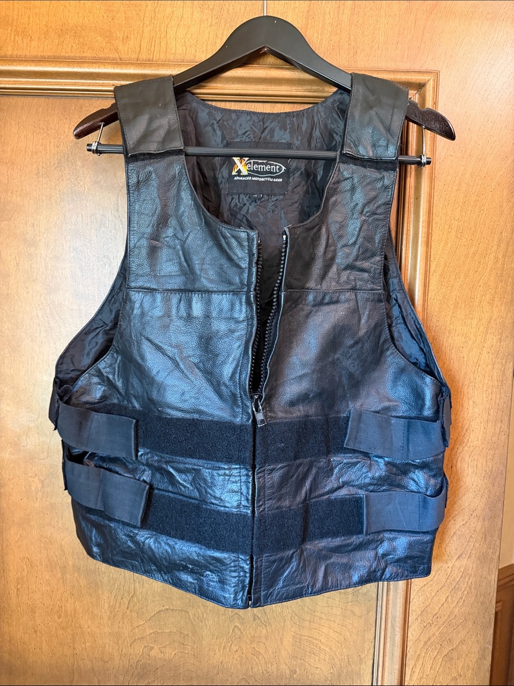 Xelement Black Leather Motorcycle Vest